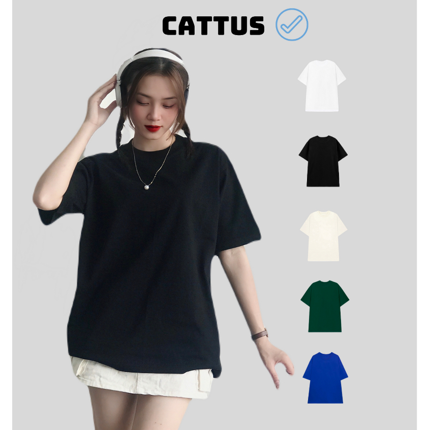 Áo thun trơn nam nữ Cattus đơn giản nhiều màu áo phông local brand 100% cotton  2 chiều dáng rộng cổ tròn oversize CT001