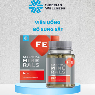 Viên uống sắt hữu cơ Essential Minerals Iron - Siberian Wellness - Hỗ trợ chuyển hóa năng lượng, giúp giảm mệt mỏi