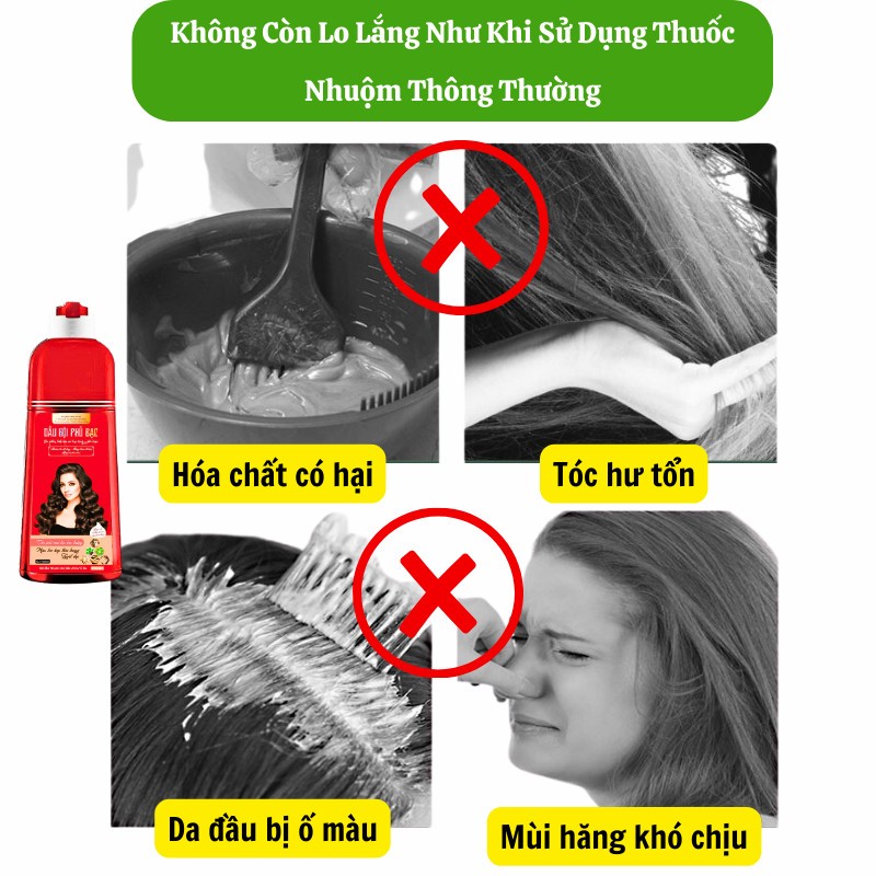 Dầu Gội Phủ Bạc Kumo Dung Tích 500ML Thành Phần Nhân Sâm Tự Nhiên Giúp Đen Tóc Bóng Mượt