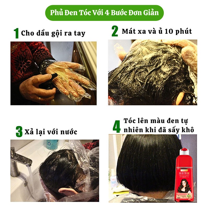 Dầu Gội Phủ Bạc Kumo Dung Tích 500ML Thành Phần Nhân Sâm Tự Nhiên Giúp Đen Tóc Bóng Mượt