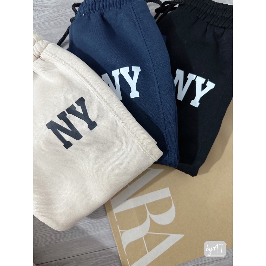 SET 3 QUẦN NỈ NY cho bé trai ĐEN / THAN / KEM