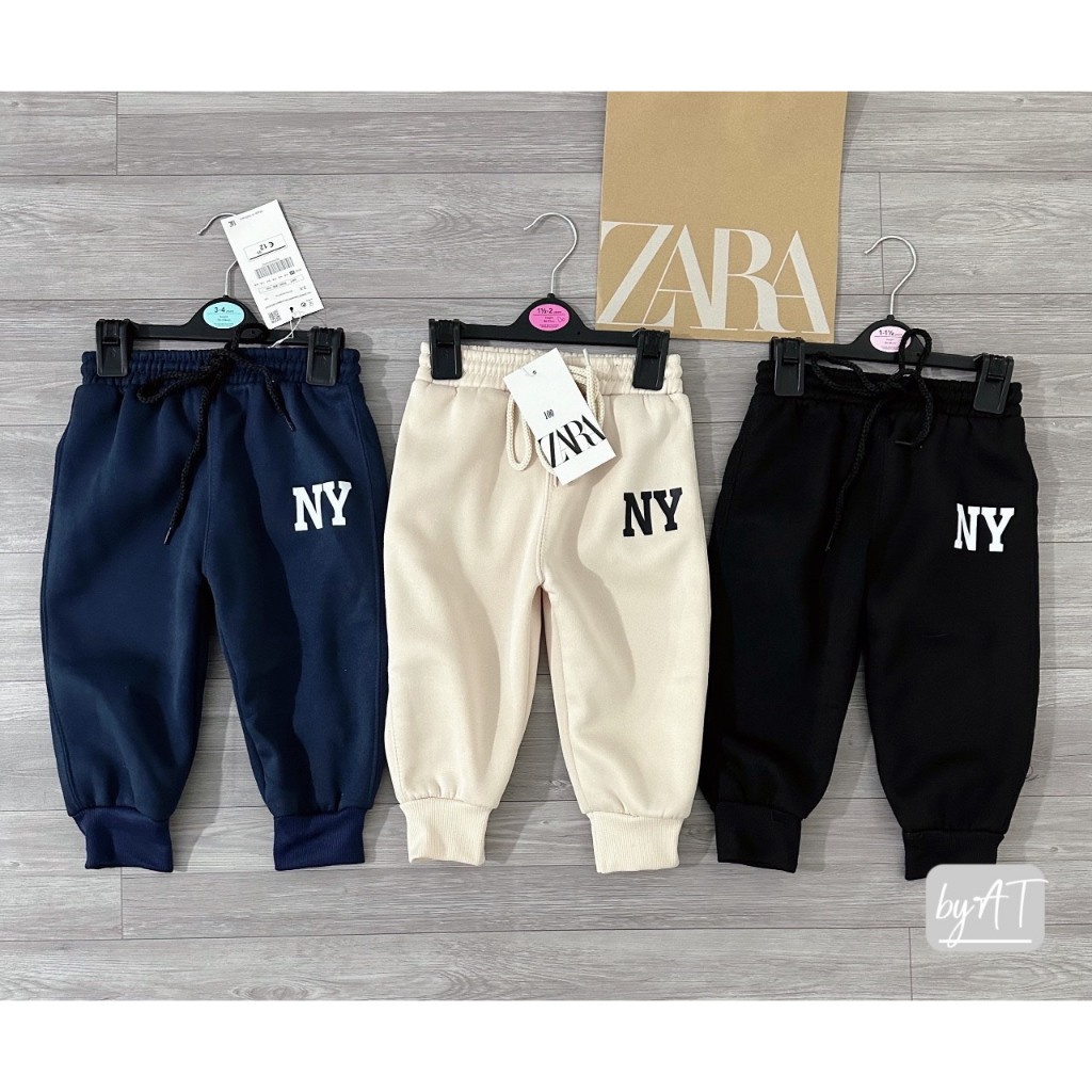 SET 3 QUẦN NỈ NY cho bé trai ĐEN / THAN / KEM