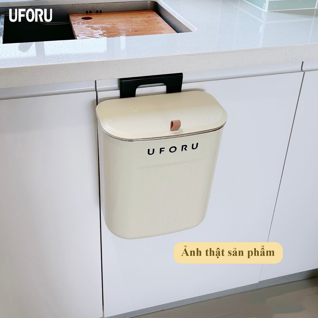 Thùng rác treo tường nhà bếp có nắp đậy nhà bếp Uforu cao cấp, treo tủ bếp treo cạnh bàn có nắp đậy thông minh - UF444