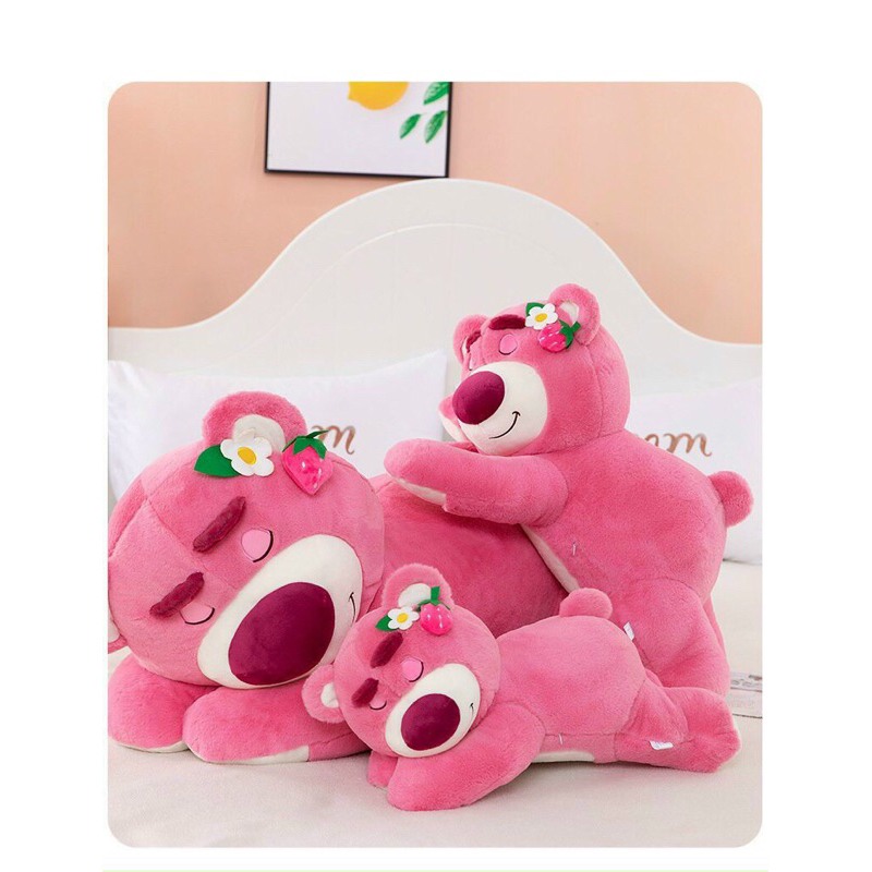 Gấu Bông Gấu Lotso Dâu, Gấu Dâu Gấu Lotso Nằm Ngủ Dễ Thương Tina.vn 65cm-1m1