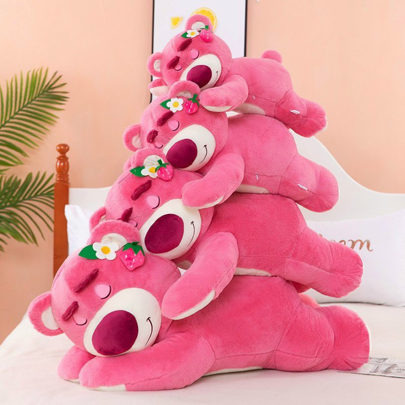 Gấu Bông Gấu Lotso Dâu, Gấu Dâu Gấu Lotso Nằm Ngủ Dễ Thương Tina.vn 65cm-1m1