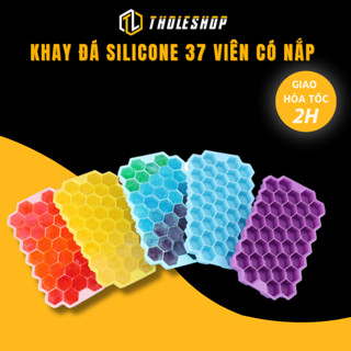 Vỉ Đá Silicone 37 Ô Đá Viên, Làm Thạch Hình Tổ Ong Có Nắp Kín, Không Mùi Tholeshop 9365
