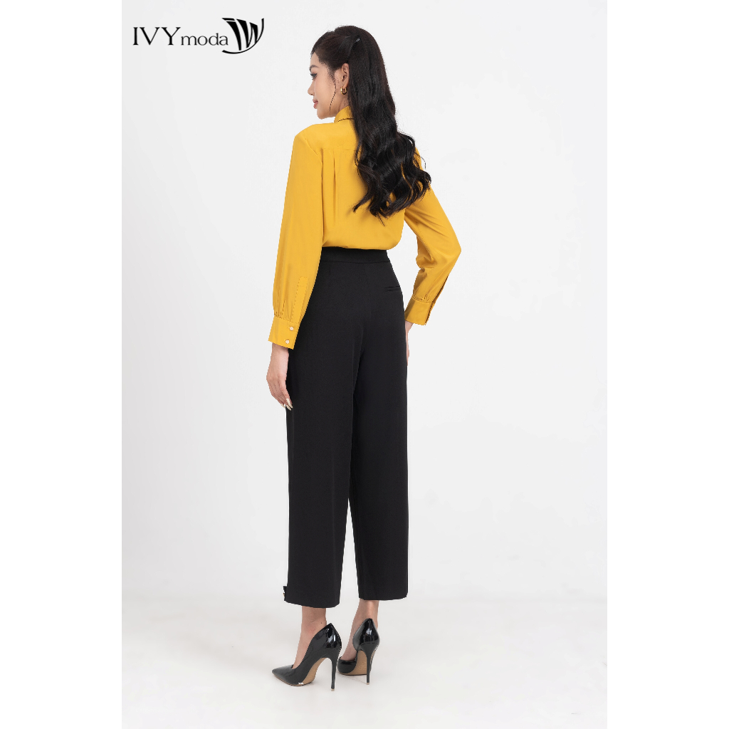 Áo sơ mi cổ thêu hoa nữ IVY moda MS 17M8509