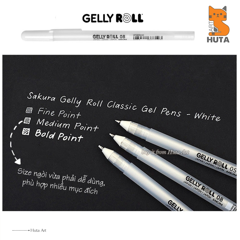 Bút Gel Trắng Sakura Gelly Roll - 0.8 Medium