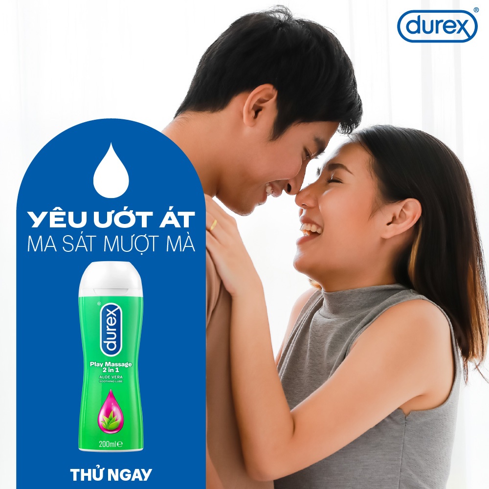 Combo Bao cao su Durex Invisible hộp 16 bao + Gel bôi trơn Durex Massage 2 in 1 200ml/chai