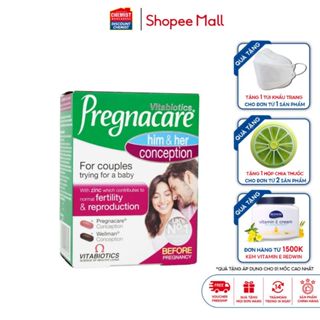 Tăng khả năng thụ thai Vitabiotics Pregnacare Him & Her Conception 60 viên