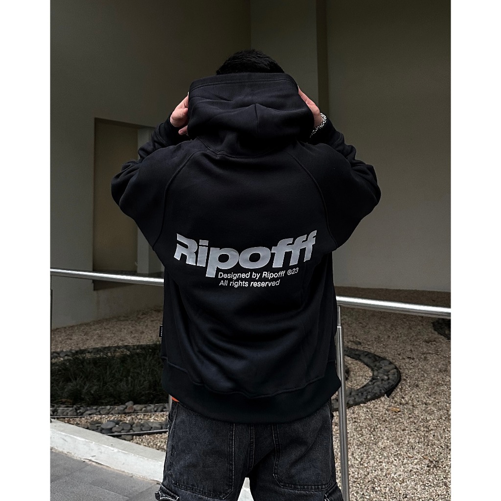 RIPOFFF Abstract Girl Hoodie - Black