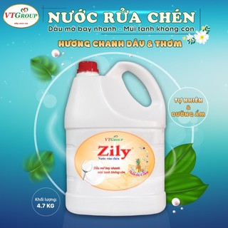 - Nước rửa chén Zily chanh dây & thơm chai 4.7Kg