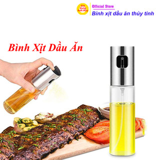 Bình xịt dầu ăn thủy tinh dạng phun sương dùng cho nồi chiên và nướng Size 100ml - GDAH