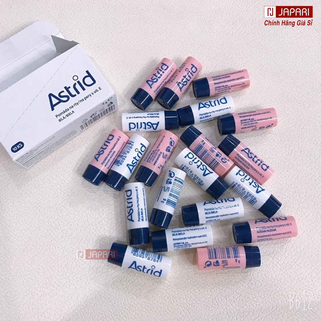 Son Dưỡng Astrid Có Màu & Không Màu CHÍNH HÃNG Mini, 4.7g - Son Dưỡng Môi Mỡ Hươu Tẩy Da Chết Giúp Dưỡng Ẩm - Japari