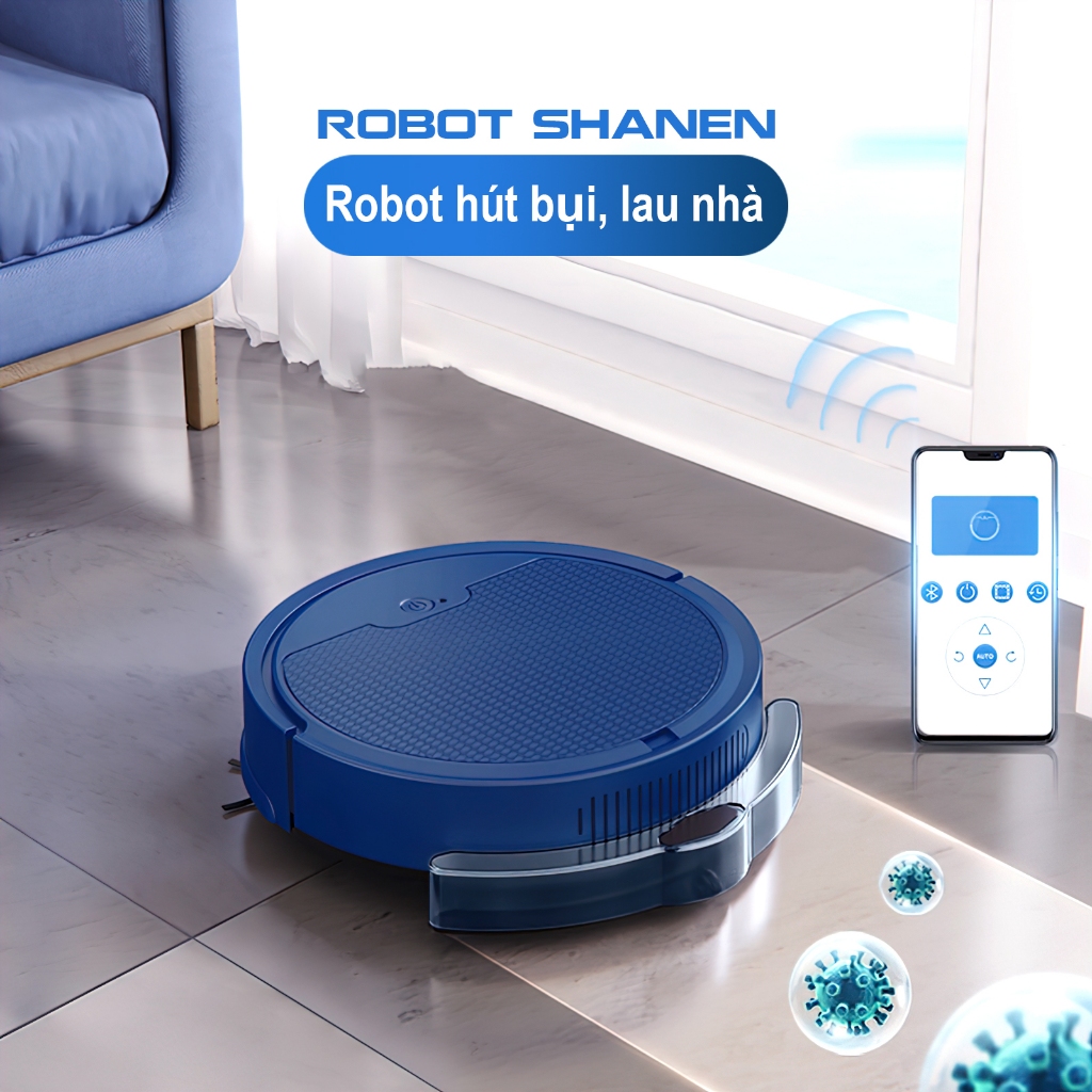 Robot hút bụi, lau sàn tự làm sạch SHANEN PRO - Bản quốc tế - BH 12 tháng