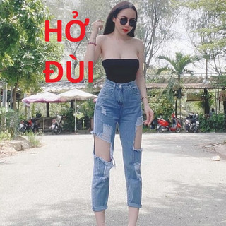 quần bò 9 TẤC nữ RÁCH, LƯNG THUN, IN RÁCH, quần jean nữ dáng 9 tấc, quần baggy nữ nhiều mẫu chọn