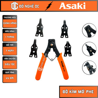 Kìm mở phe, kềm phanh 4in1, kìm 4 đầu 7inch 175mm asaki ak-7020 thép high carbon dùng để mở phe tiện dụng