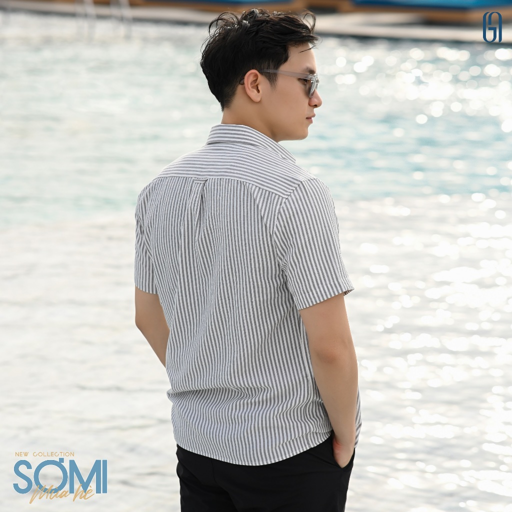 Sơ mi nam ngắn tay S23 SS OXFORD SHIRT vải oxford, form Slimfit - THE GMEN ELEGANT EST 2017