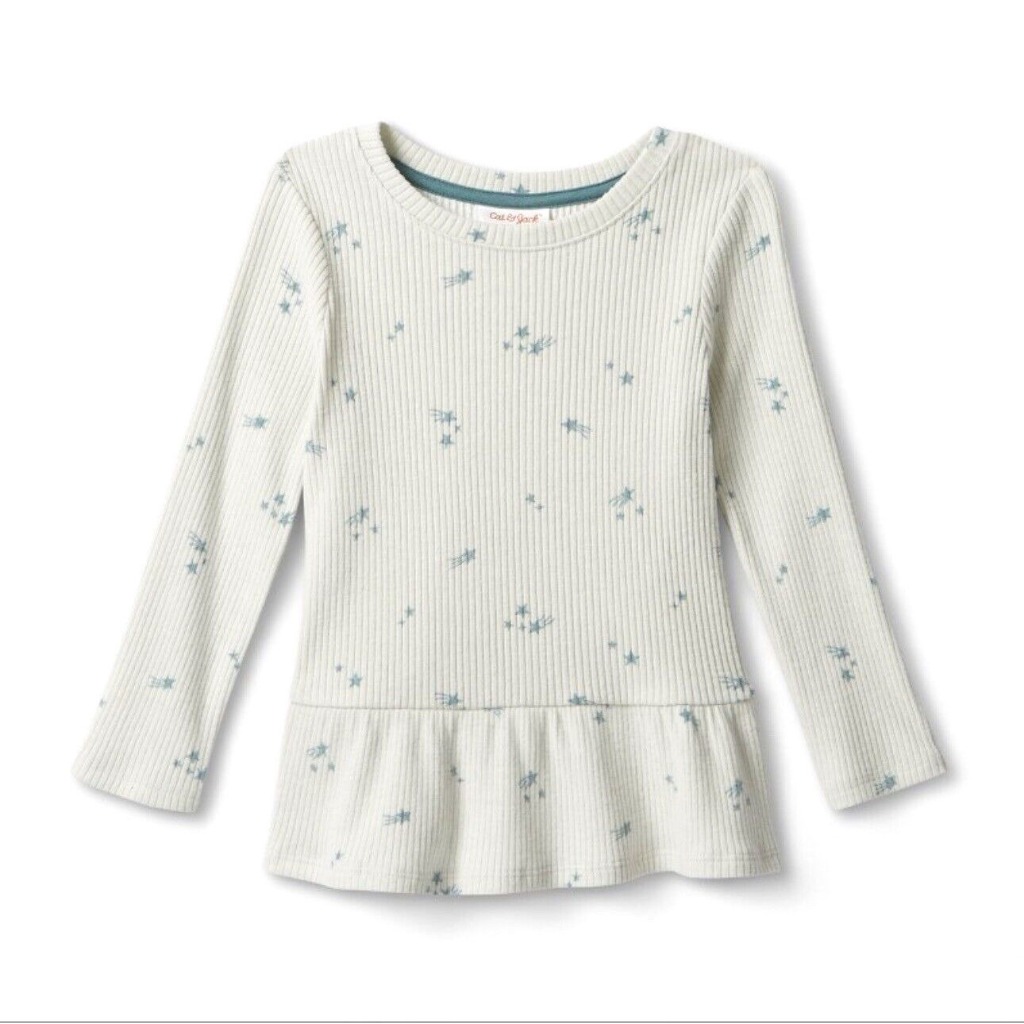 Áo nhung tay dài bé gái áo váy peplum nhung tăm mềm mượt điệu đà cho bé xinh đẹp mùa đông ấm áp hàng xuất dư xịn shopNEM