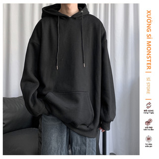 [VIDEO THẬT] Áo Hoodie Nỉ Bông Trơn MonsterX Form Rộng 5 màu (unisex nam nữ đều mặc được)