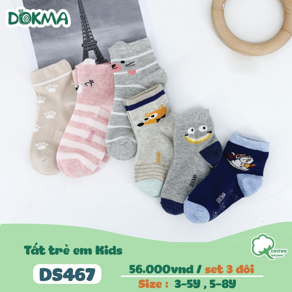 Set 3 đôi tất trẻ em kids Dokma thu đông cho bé