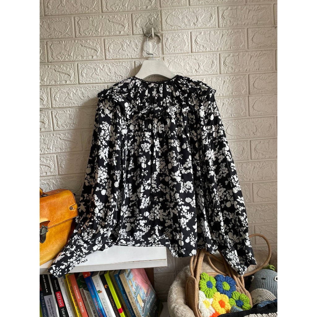 Áo babydoll phối bèo ZARA