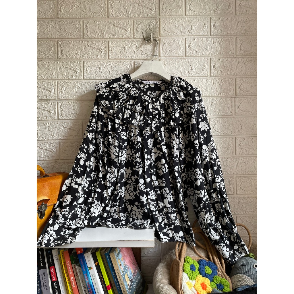 Áo babydoll phối bèo ZARA