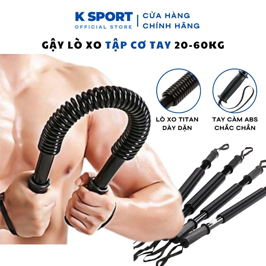 Gậy Lò Xo Tập Cơ Tay Cao Cấp 20Kg 30Kg 40Kg 50Kg 60Kg Đàn Hồi Tốt Luyện Tập Thể Thao Tại Nhà