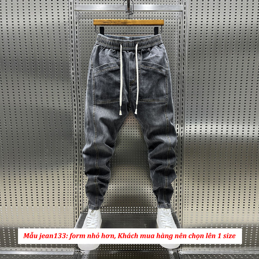 Quần Jean Nam Jogger, Quần Bò Nam Phong Cách Thể Dục Thể Thao Năng Động Cá Tính Unisex  - Jean 120-168
