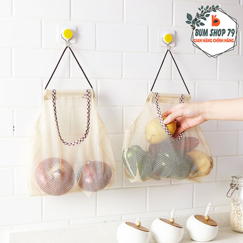 Túi Lưới Đan Kem Đựng Rau Củ Quả Đa Năng Hình Tháp, Túi Treo Tường Nhà Bếp Dạng Lưới Đựng Đồ Chống Ẩm Mốc Tiện Dụng.