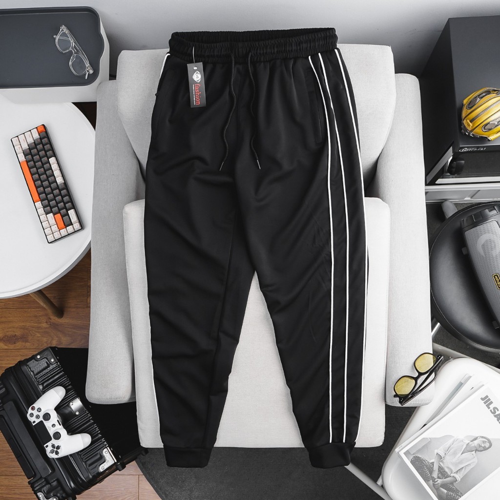 Quần thun dài thể thao ống túm jogger 3 sọc bigsize nam cỡ đại 140kg