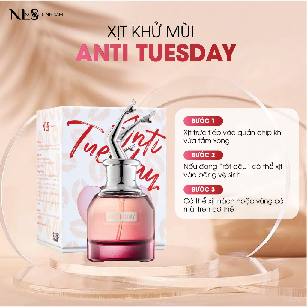 Nước Hoa Vùng Kín  Anti Tuesday , Xịt Khử Mùi NLS Lưu Hương 24 Tiếng Quyến rũ 30ml