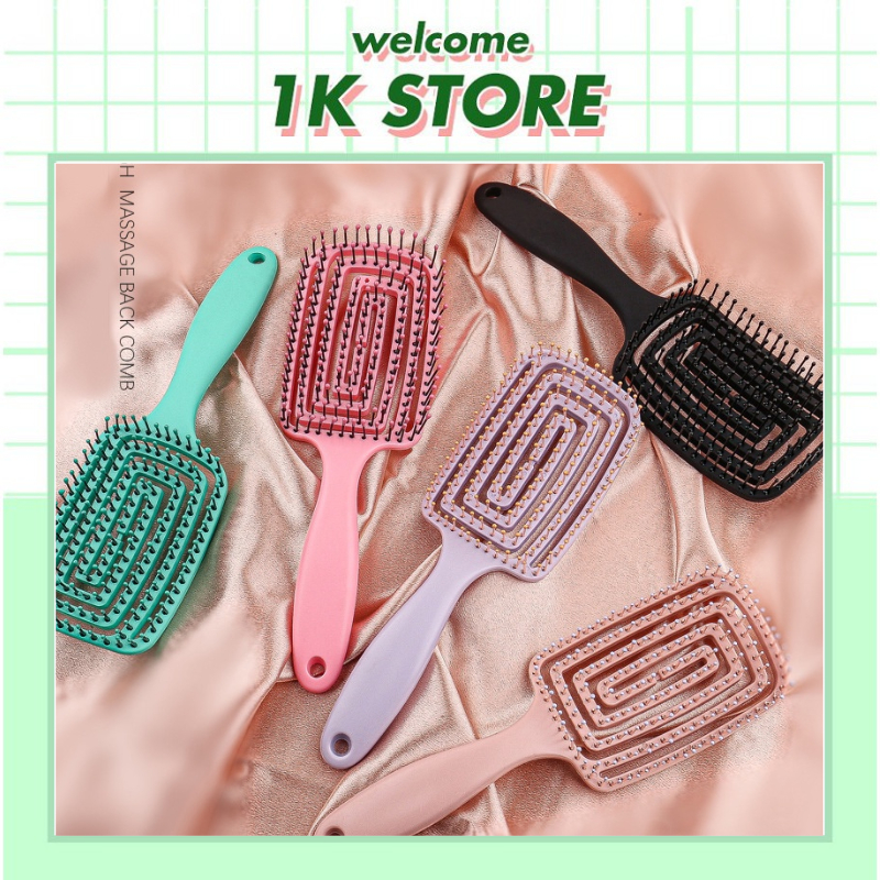 Lược gỡ rối, lược xoắn gỡ rối cao cấp nhiều, răng lược được bọc cao su tiện lợi, lược gỡ tóc rối cao
