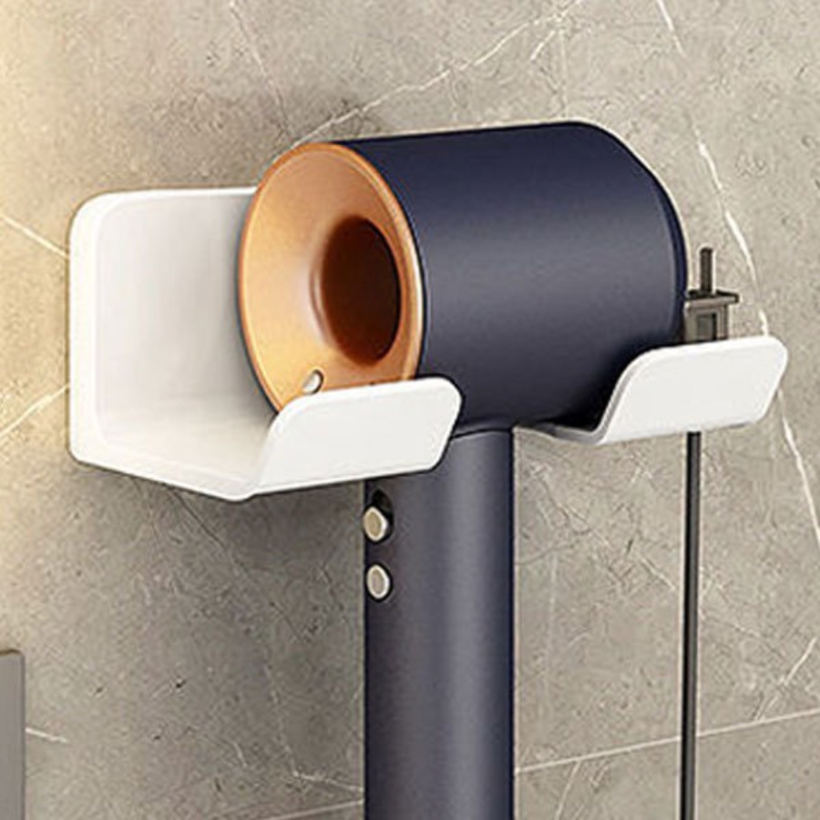 Giá treo máy sấy tóc nhà tắm dán tường chịu lực chắc chắn, kệ treo máy sấy tóc phòng tắm đa năng tiện dụng