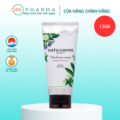 Sữa Rửa Mặt Tạo Bọt Softymo Kosé Nhật Bản Natu Savon Hương Hoa Cúc Và Lê (Tuýp 130g)