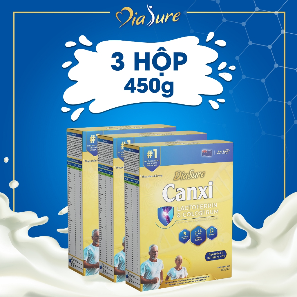 Sữa Diasure Canxi (COMBO 3 HỘP GIẤY 450G)