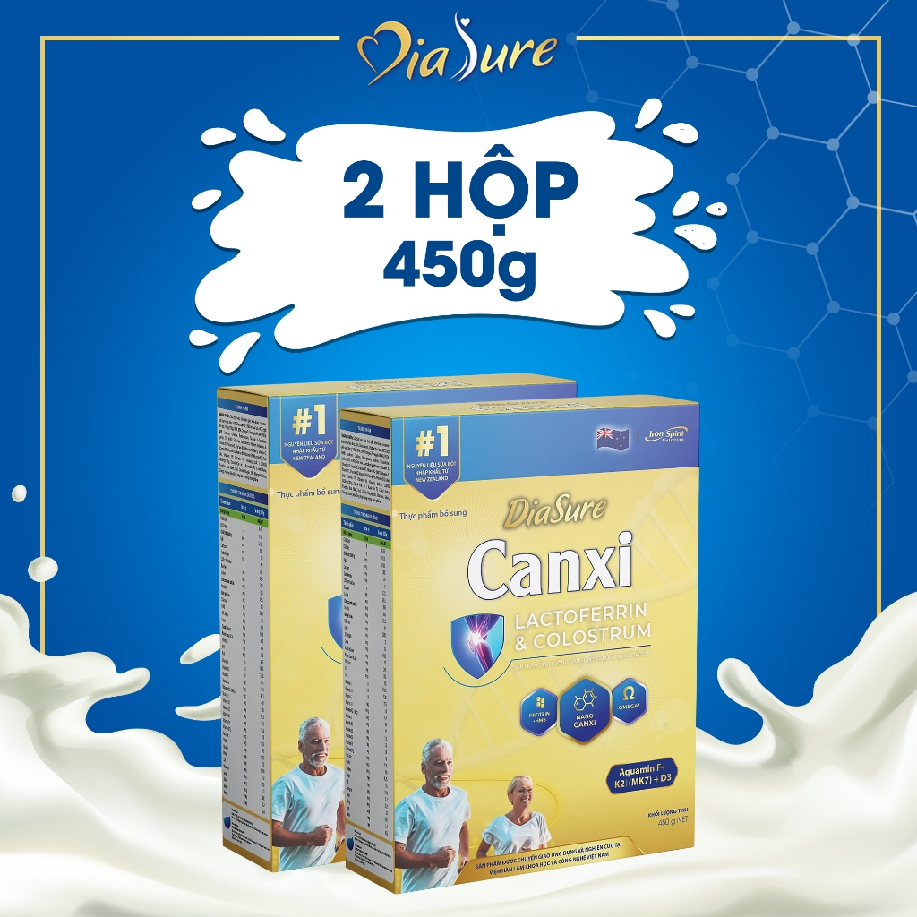 Sữa Diasure Canxi (COMBO 2 HỘP GIẤY 450G)