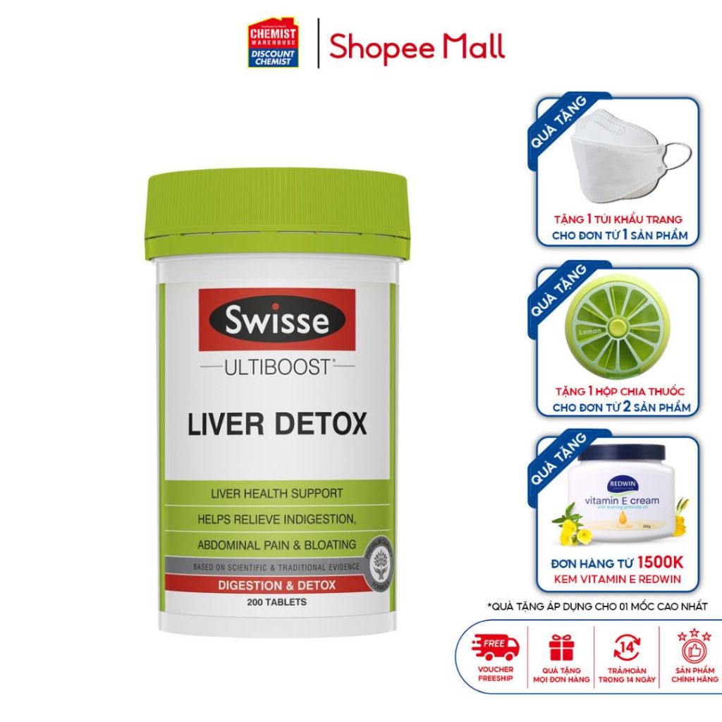 Thải Độc Gan Swisse Liver Detox 120 viên giúp hỗ trợ và tăng cường chức năng gan, phòng ngừa các bệnh liên quan đến gan