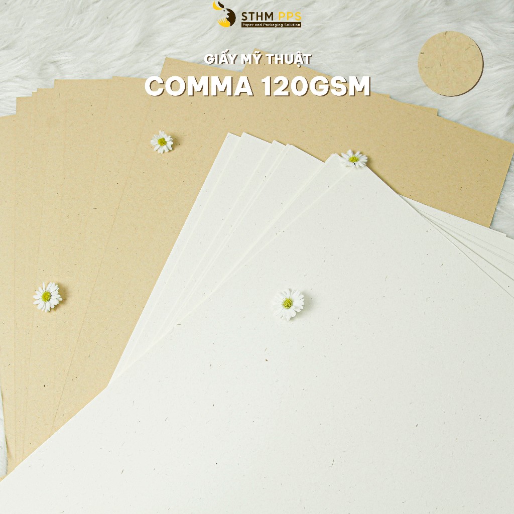 Xấp 10 tờ giấy mỹ thuật Comma - 120gsm - Giấy mỹ thuật Hàn Quốc cao cấp - [STHM PPS]