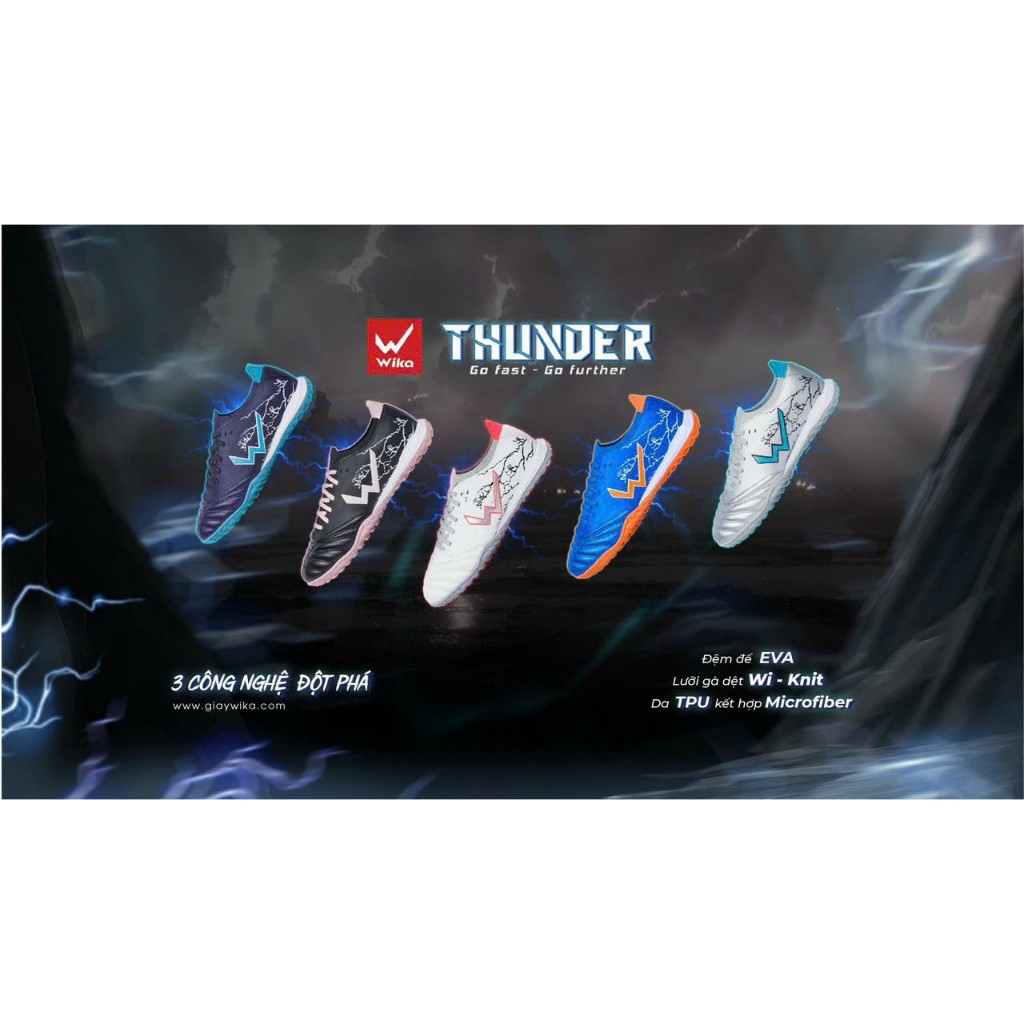 Giày Đá Banh Nam Wika Thunder Chính Hãng, Giày Đá Banh Sân Cỏ Nhân Tạo Siêu Đẹp Êm Chân TD