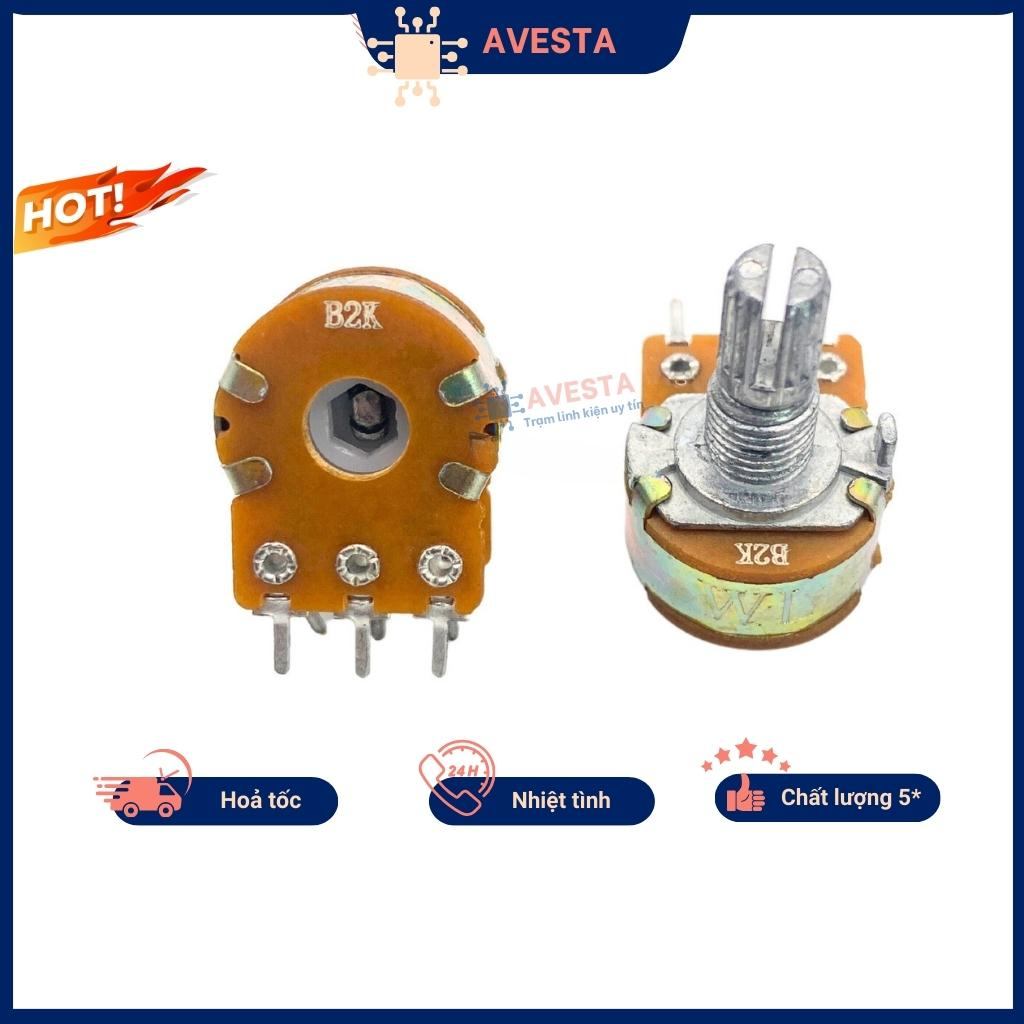 Chiết áp đôi WH148i 500K 100K 50K 20K 10K 5K 2K 1K 15mm chính hãng Avesta