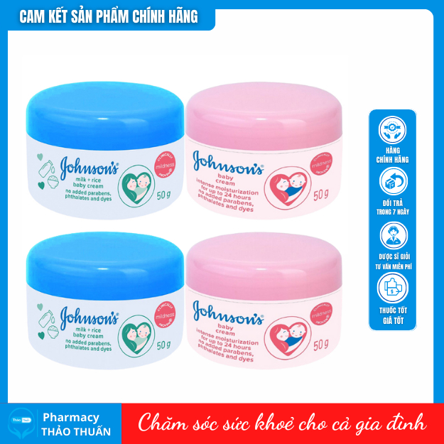 [Chính Hãng] Kem Nẻ Dưỡng Ẩm Johnson's Baby Cream mềm mịn cho mẹ và bé Hộp 50g