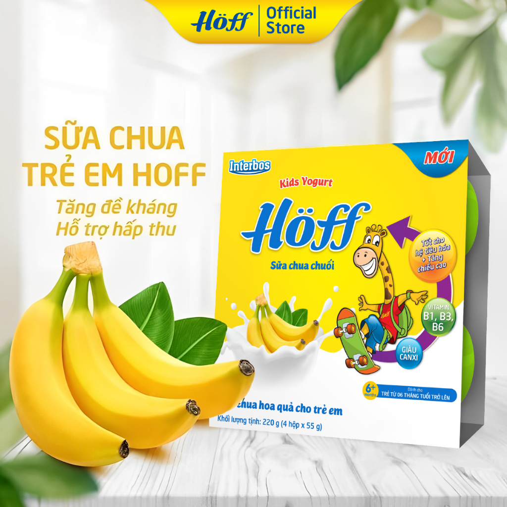 Sữa Chua trẻ em Hoff bốn vị (4 vỉ - 16 hộp)