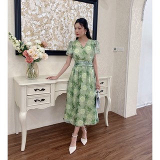 Váy hoa đi biển thiết kế Doris dáng dài thanh lịch nhẹ nhàng V2532