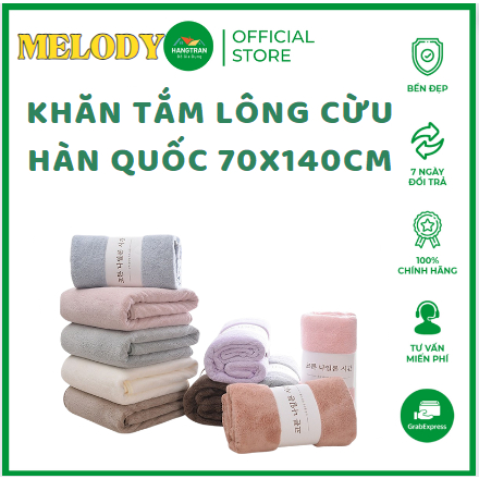Khăn tắm lông cừu Hàn Quốc khổ lớn 70x140cm siêu thấm chất cotton cao cấp - Đồ Gia Dụng Gia Đình