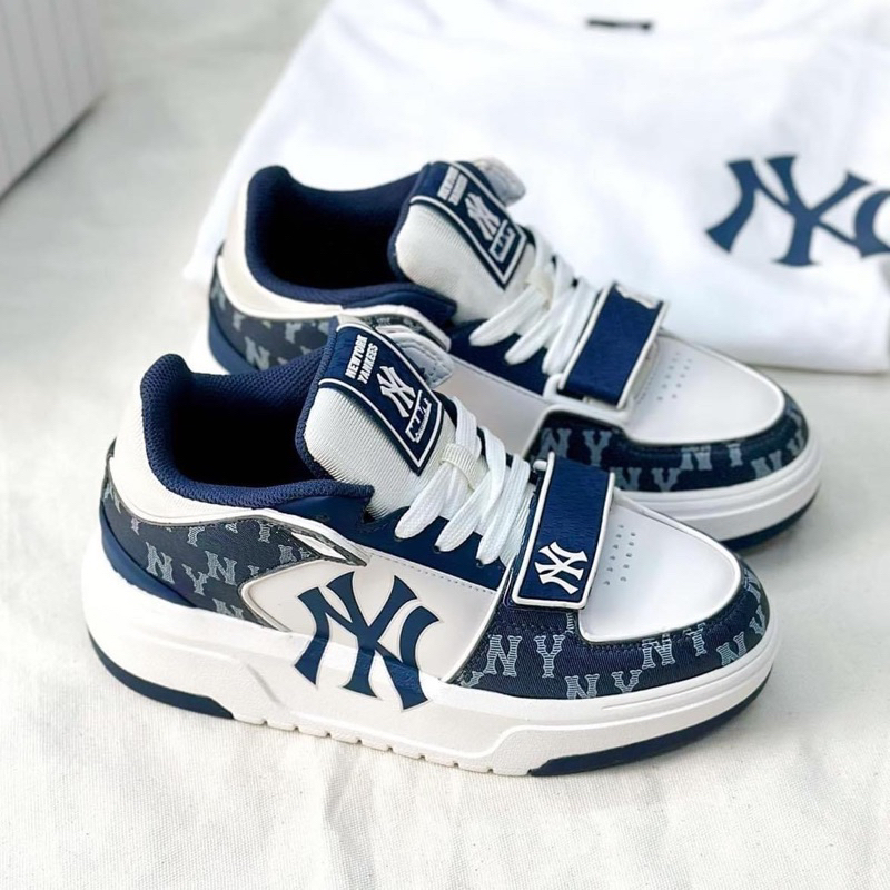 GIÀY Thể Thao sneakers M.L.B CHUNKY MONOGRAM 2023 Bản SC, Sneaker NY Xanh Navy full size 36-43