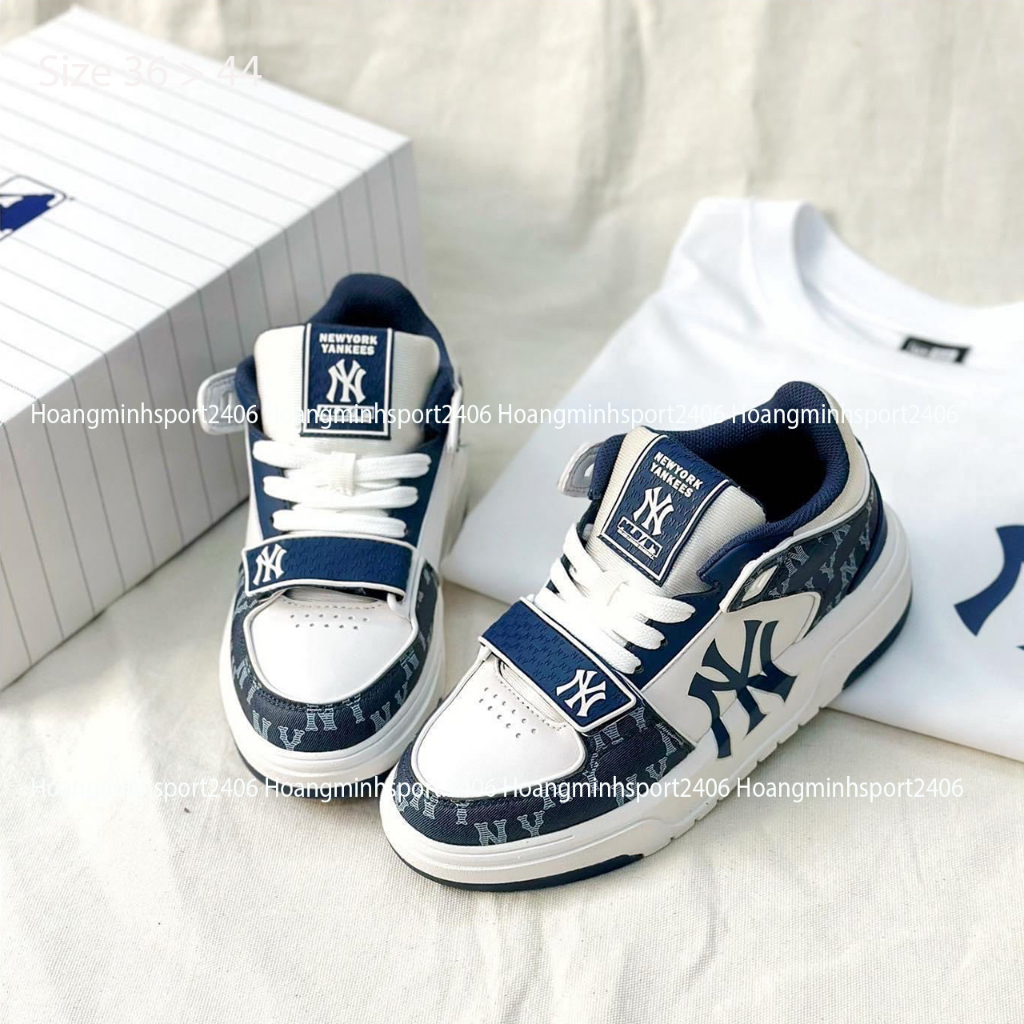 GIÀY Thể Thao sneakers M.L.B CHUNKY MONOGRAM 2023 Bản SC, Sneaker NY Xanh Navy full size 36-43