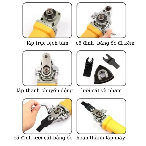 Phụ kiện chuyển đổi máy mài cắt góc thành máy cắt rung,máy chà nhám