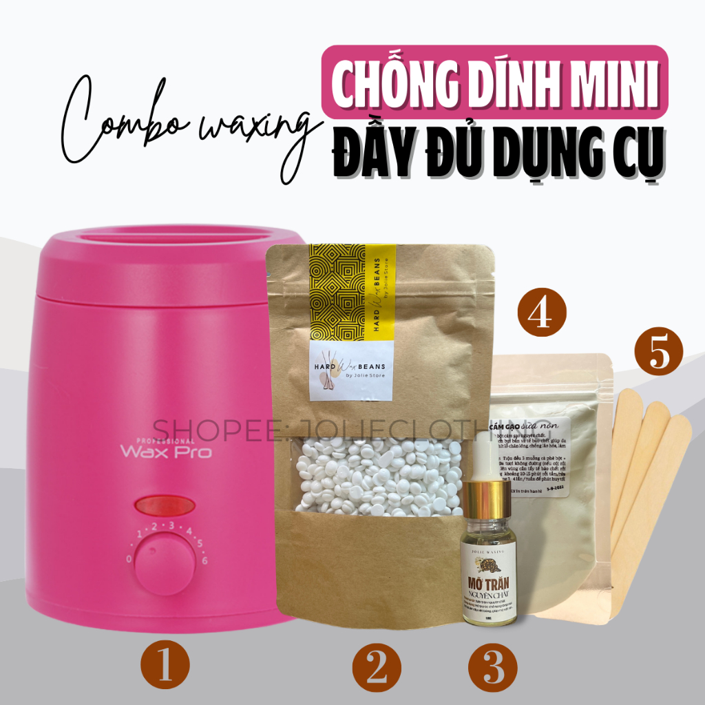 Combo triệt lông sáp wax nóng wax lông, nồi nấu sáp pro wax 100 tặng kèm mỡ trăn nguyên chất