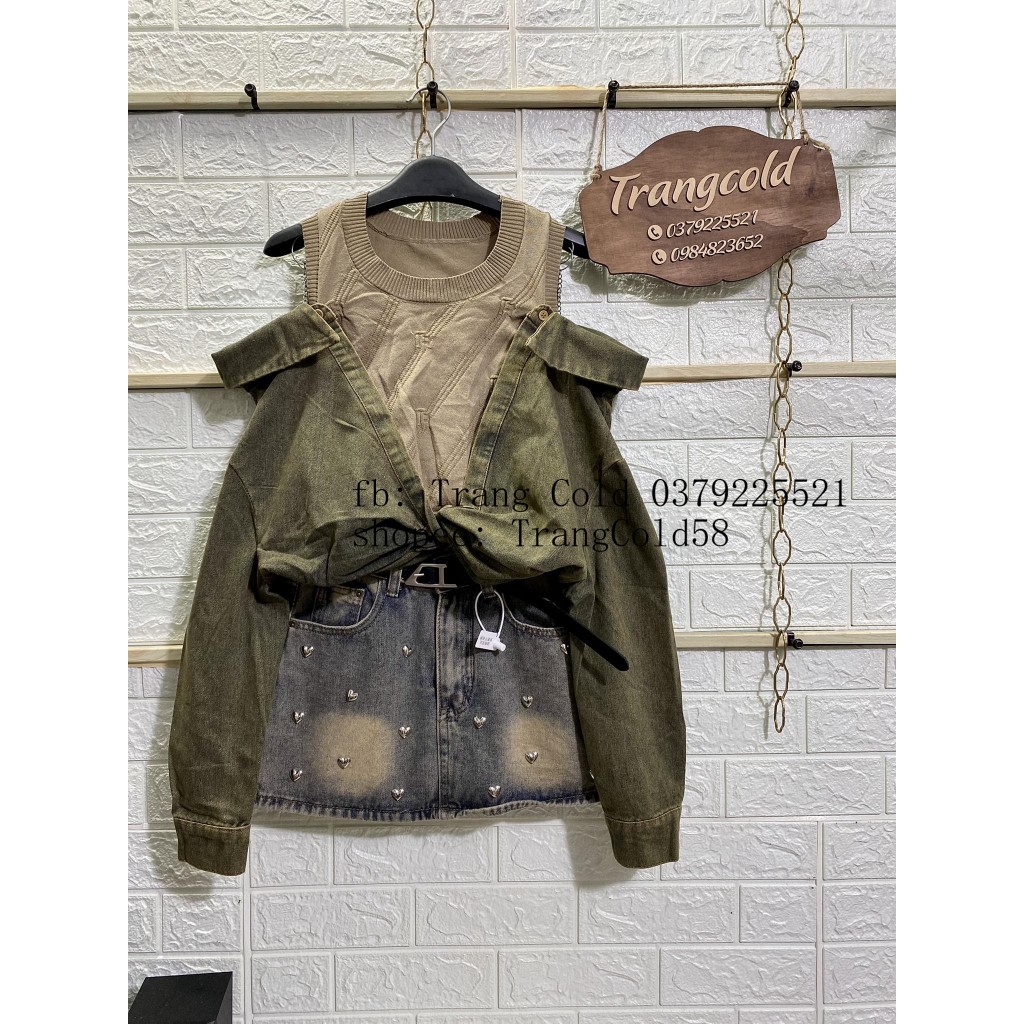 ÁO JEANS PHA LEN HÀNG QC ĐẸP